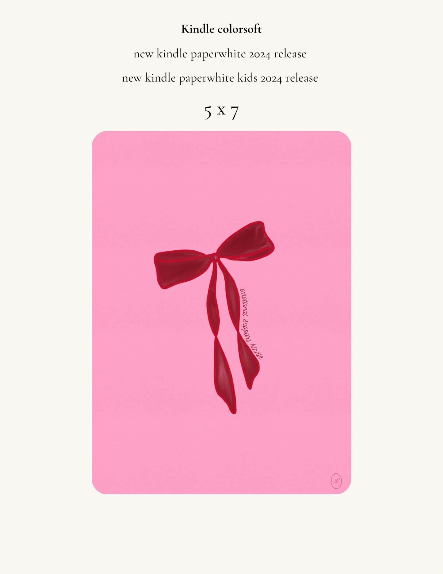 Red Bow Kindle Insert ✦ Digital Download