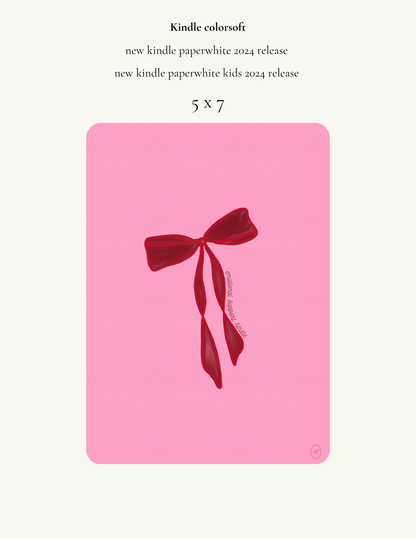Red Bow Kindle Insert ✦ Digital Download