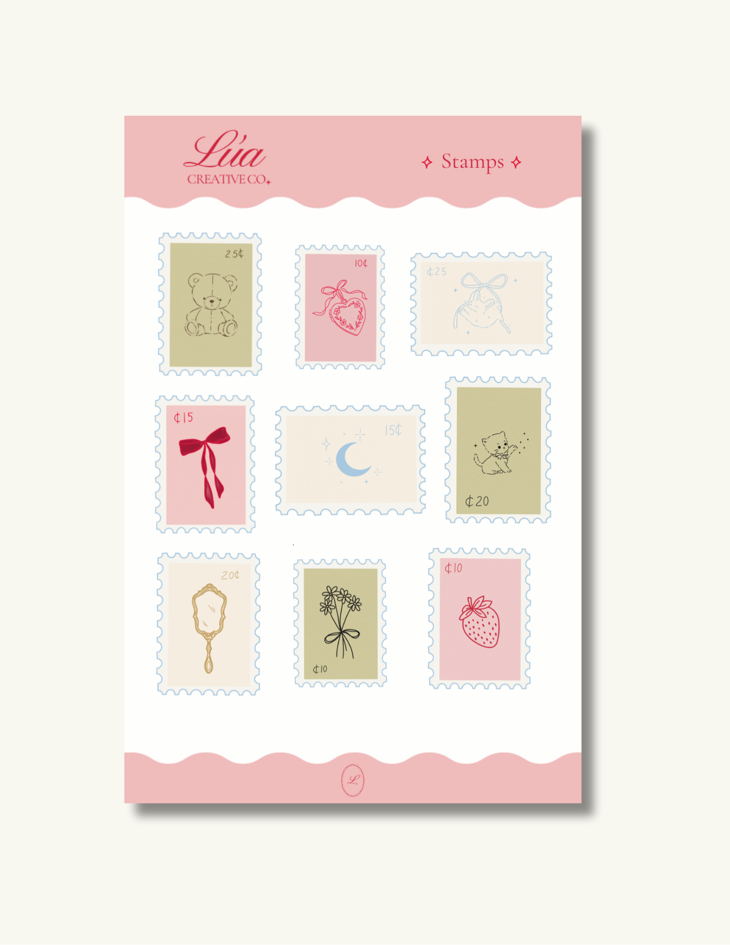 Vintage Stamps Sticker Sheets